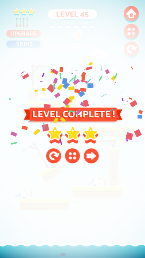 Arrow Shooter Game Level Complete Screen Screenshot.