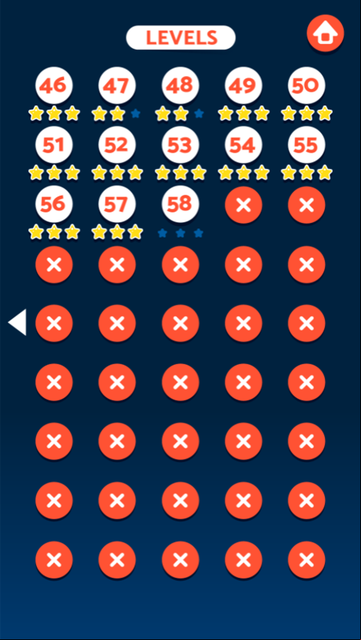 Arrow Shooter Game Stage Select Screen Screenshot.