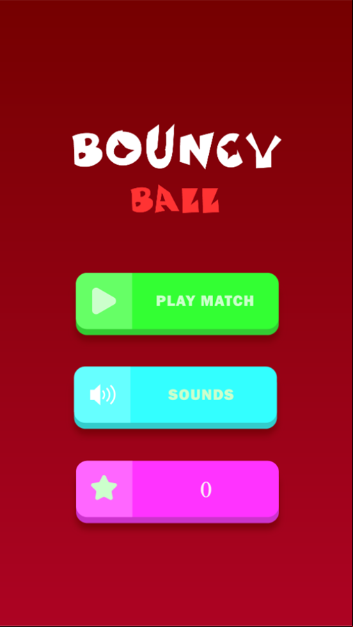 Bouncy Ball Game Welcome Screen Screenshot.