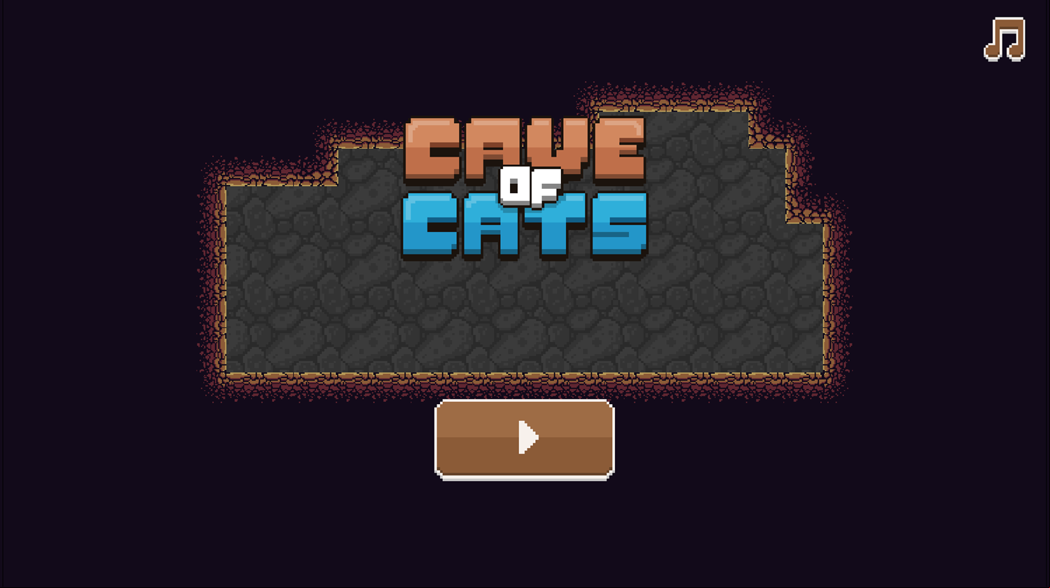 Cave of Cats Game Welcome Screen Screenshot.