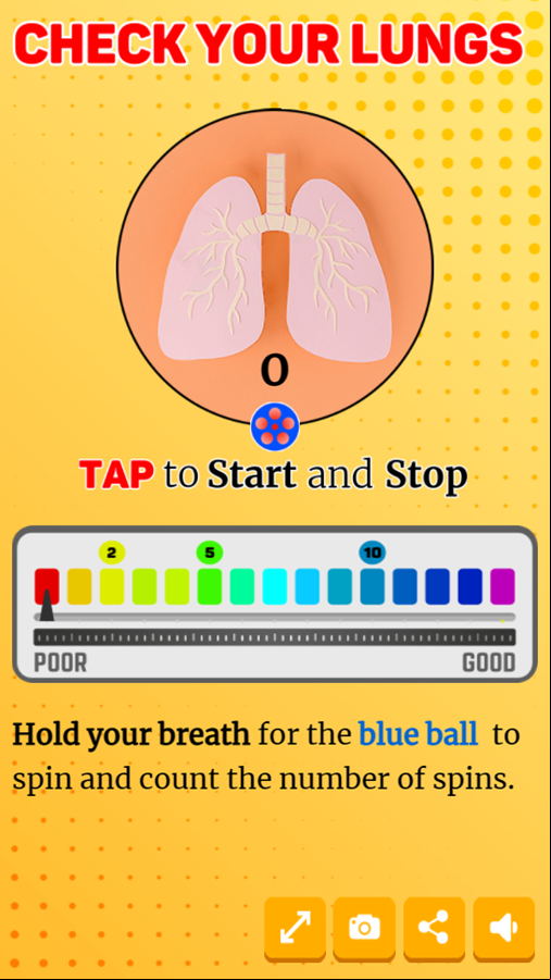 Check Your Lungs Game Welcome Screen Screenshot.