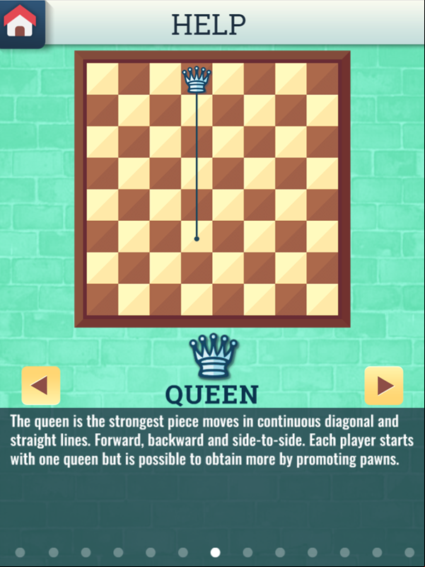 Chess Grandmaster Queen Movement Instructions Screenshot.