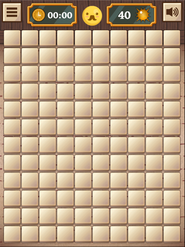 Classic Mine Sweeper Game Medium Mode Screenshot.