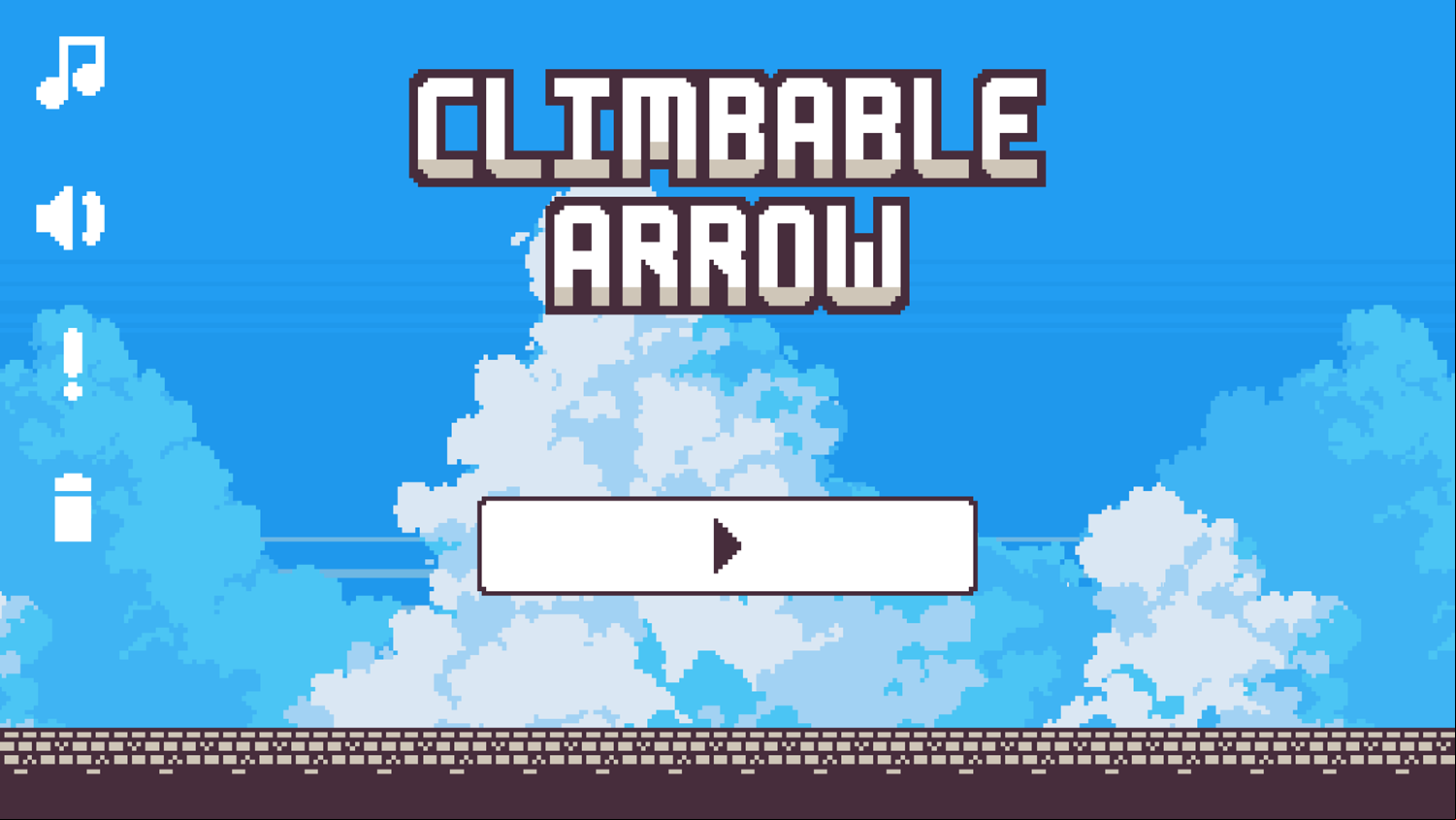 Climbable Arrow Game Welcome Screen Screenshot.