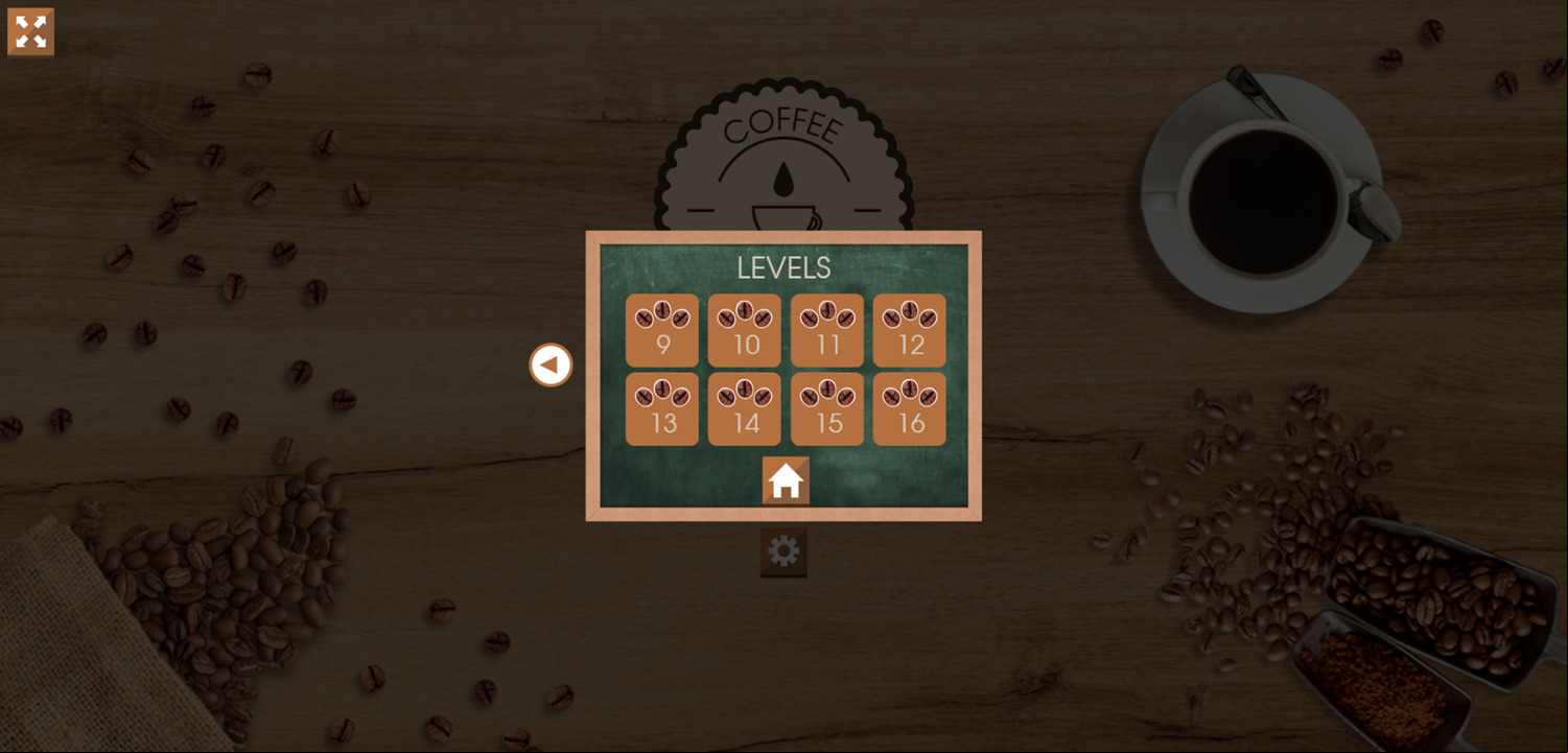 Coffee Drip Game Stage Select Screen Screenshot.