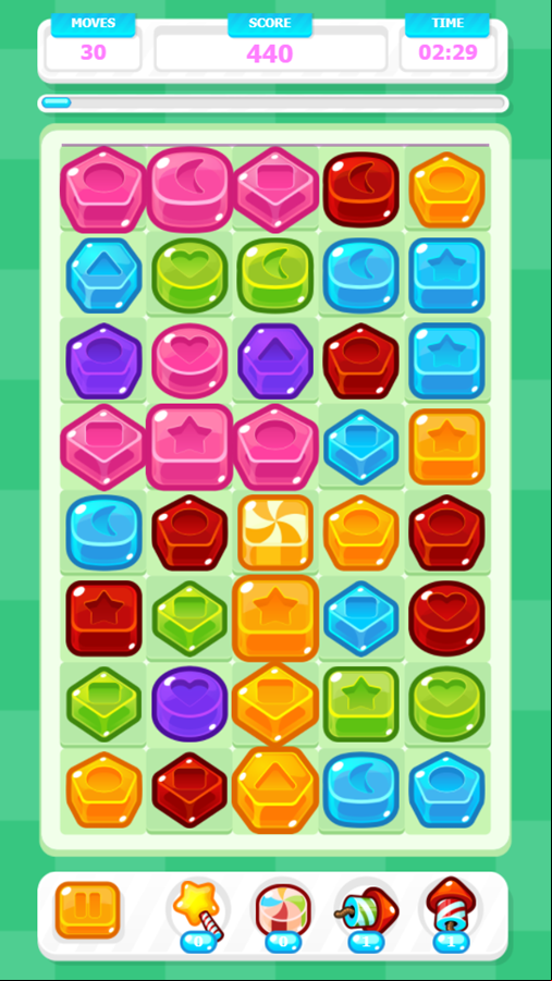 Cute Candy Game Start Screenshot.
