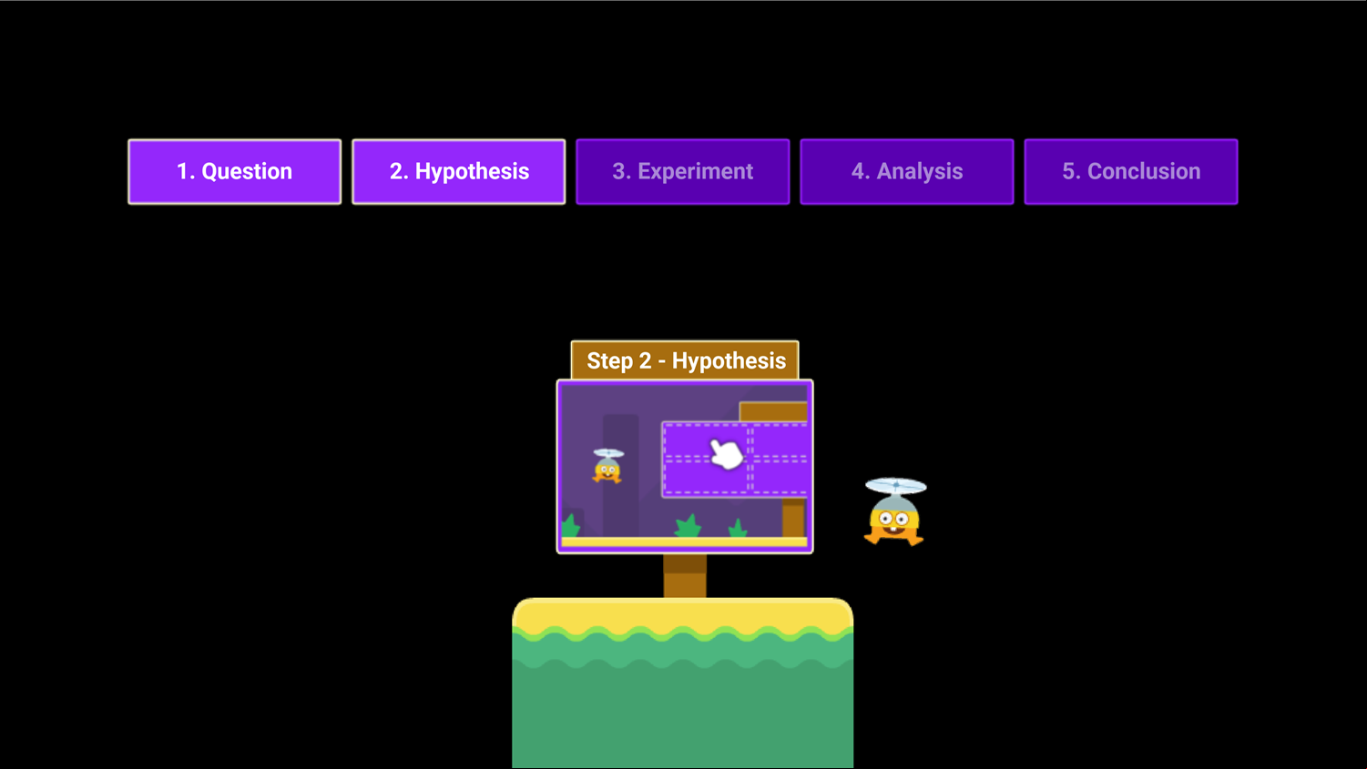 DocDuck Scientific Method Game Hypothesis Screen Screenshot.