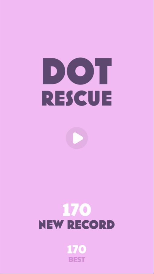 Dot Rescue Game Welcome Screen Screenshot.