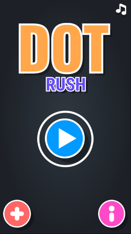 Dot Rush Game Welcome Screen Screenshot.