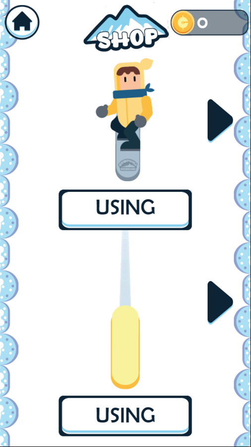 Downhill Snowboard Game Shop Screenshot.