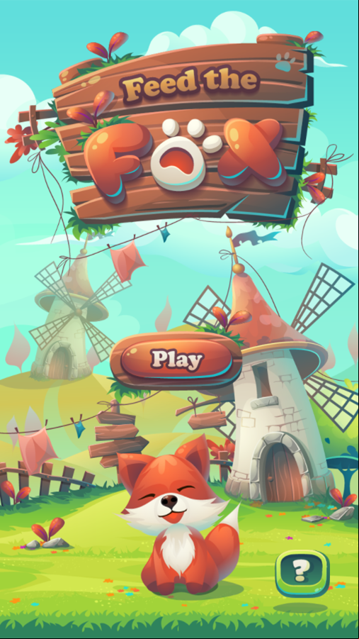 Feed The Fox Game Welcome Screen Screenshot.