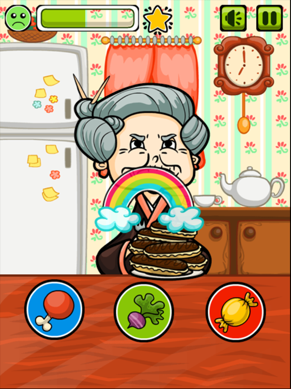 Feed The Grandma Game Play Screenshot.