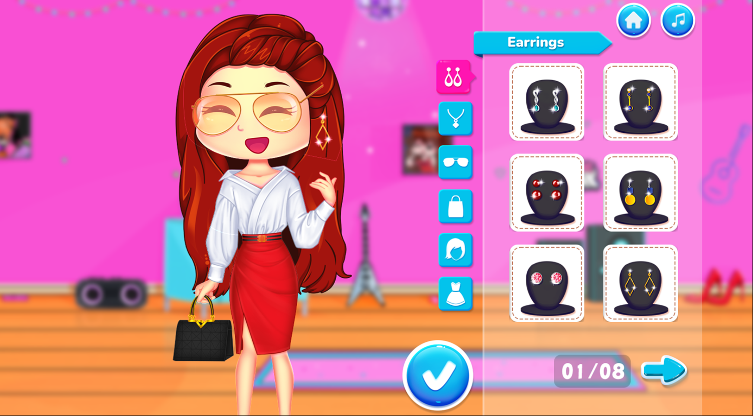 Friday Night Funkin First Date Game Dress Girl Complete Screenshot.