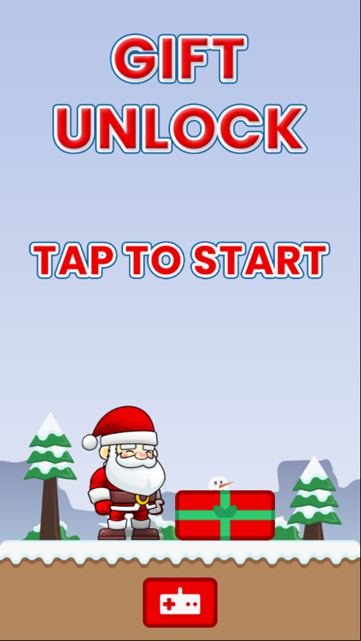 Gift Unlock Game Welcome Screen Screenshot.