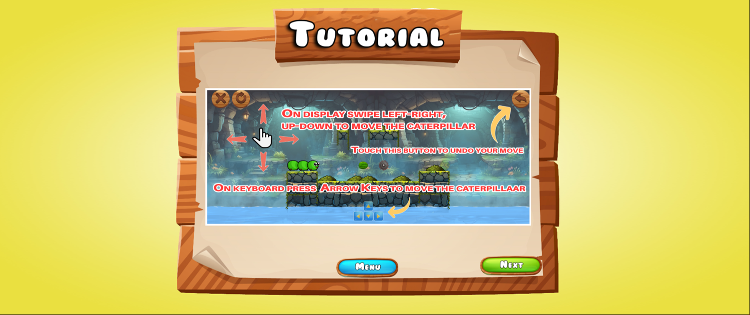Hungry Caterpillar Game How to Move Instructions Screen Screenshot.