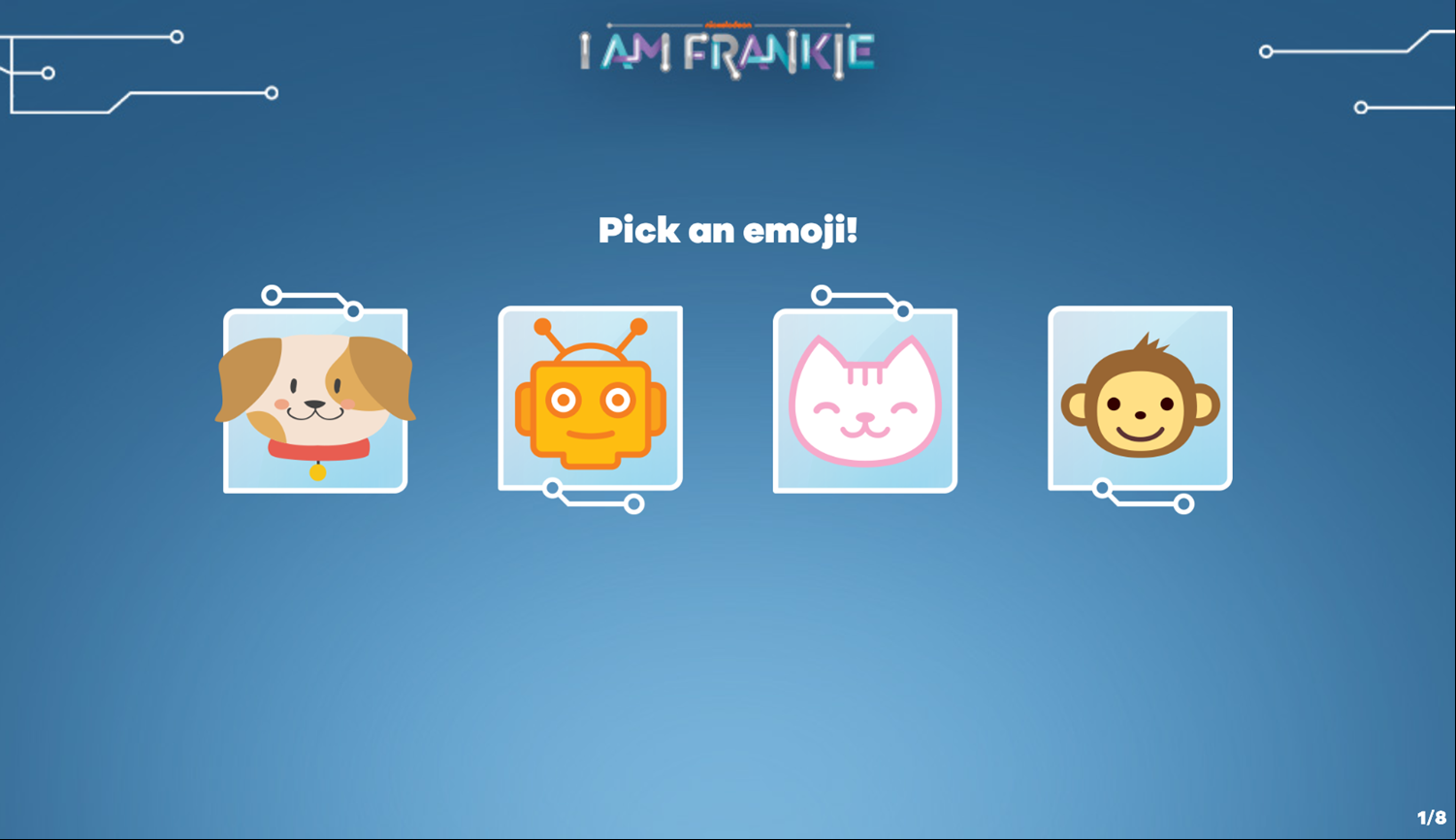I Am Frankie Which Character Are You Game Question Screenshot.