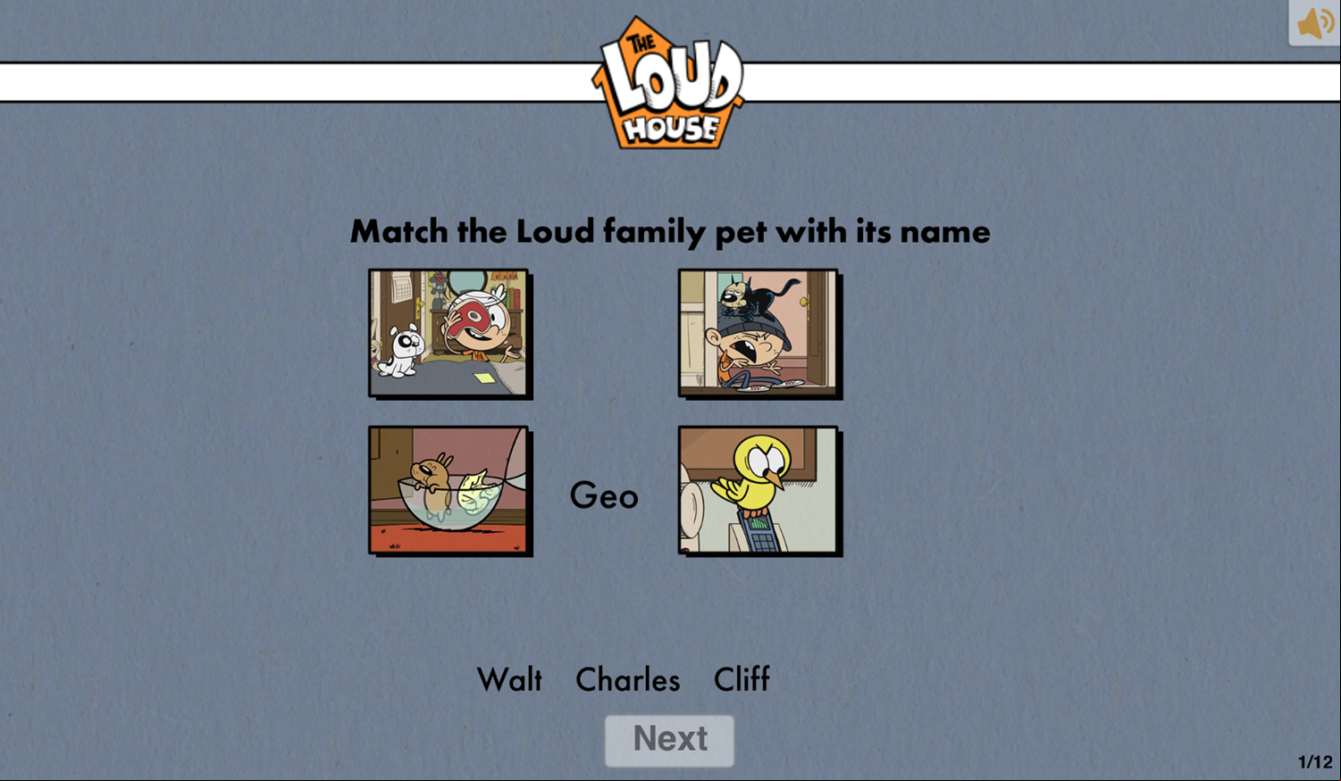 Loud House Test Your Loud House Know How Game 1st Question Screenshot.