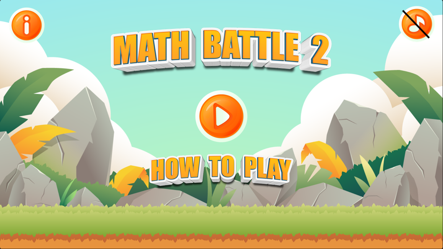 Math Battle 2 Game Welcome Screen Screenshot.
