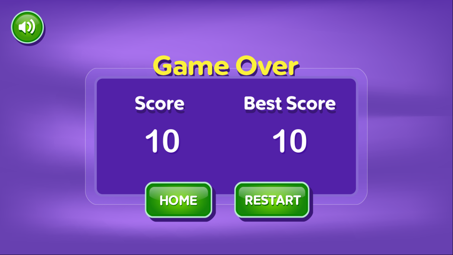 Math Puzzle Game Over Screenshot.