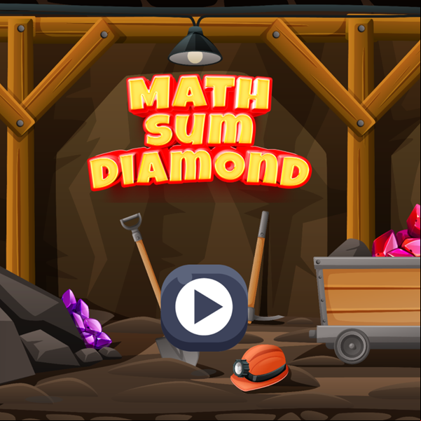 Math Sum Diamond Game Welcome Screen Screenshot.