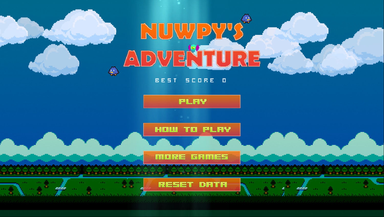 Nuwpy's Adventure Welcome Screen Screenshot.