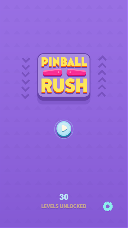 Pinball Rush Game Welcome Screen Screenshot.