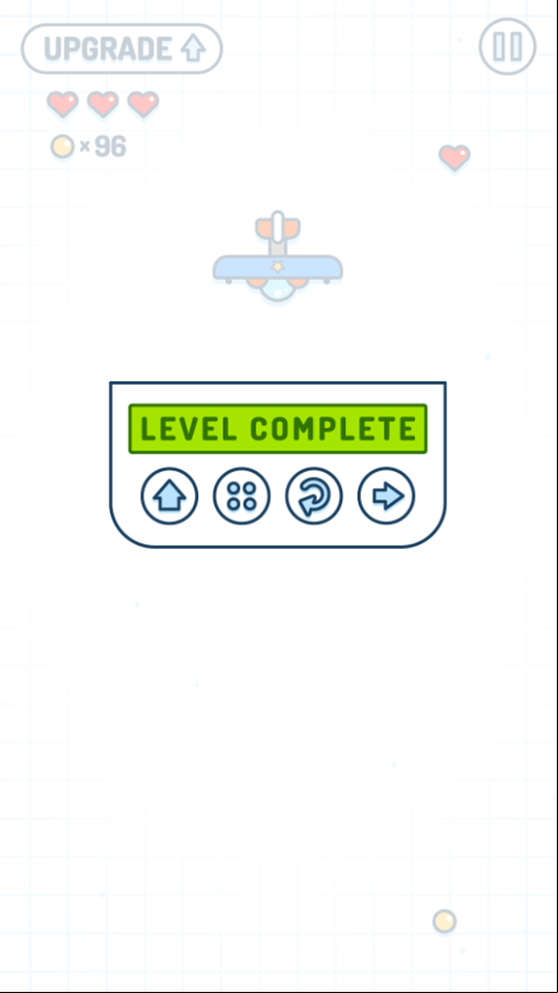 Plane Shooter Game Level Complete Screen Screenshot.