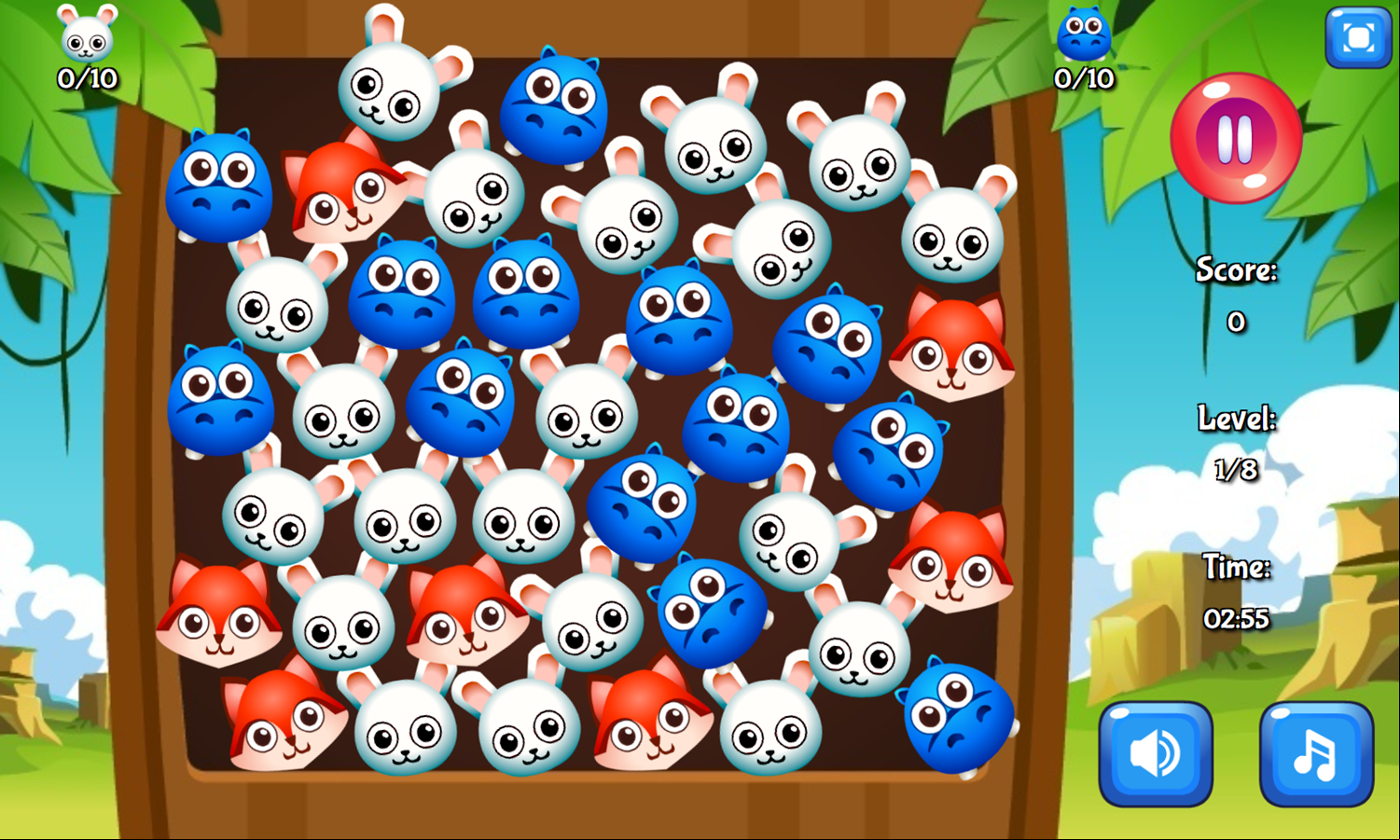 Plushy Animals Game Level Start Screenshot.