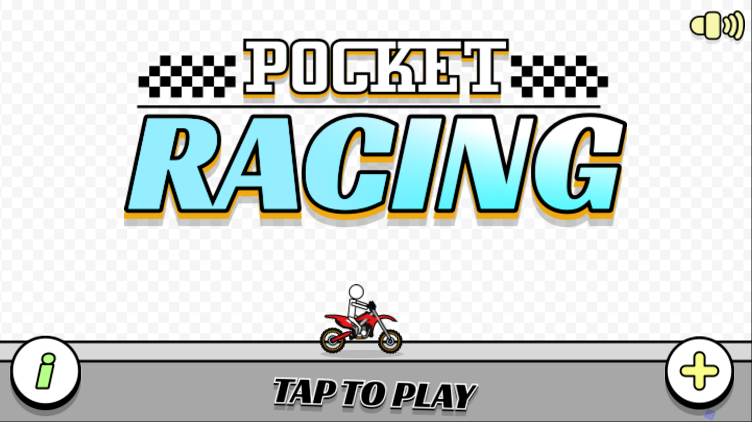 Pocket Racing Game Welcome Screen Screenshot.