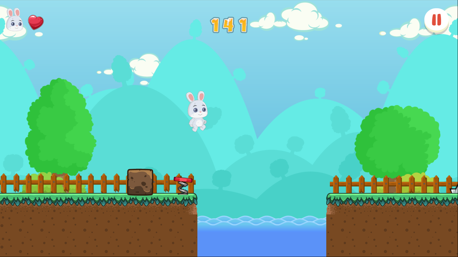Rabbit Run Adventure Game Spring Screenshot.