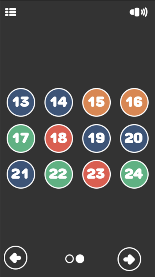 Room Escape Game Level Select Screen Screenshot.