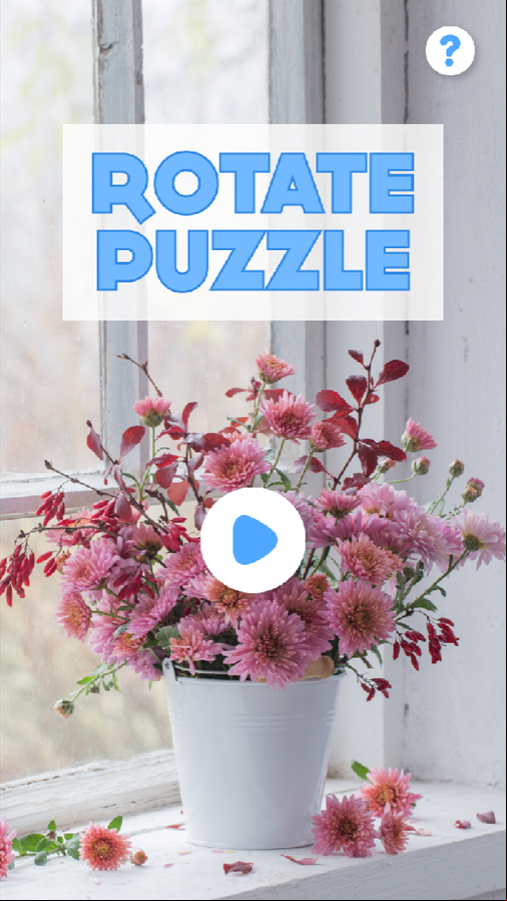 Rotate Puzzle Game Welcome Screen Screenshot.