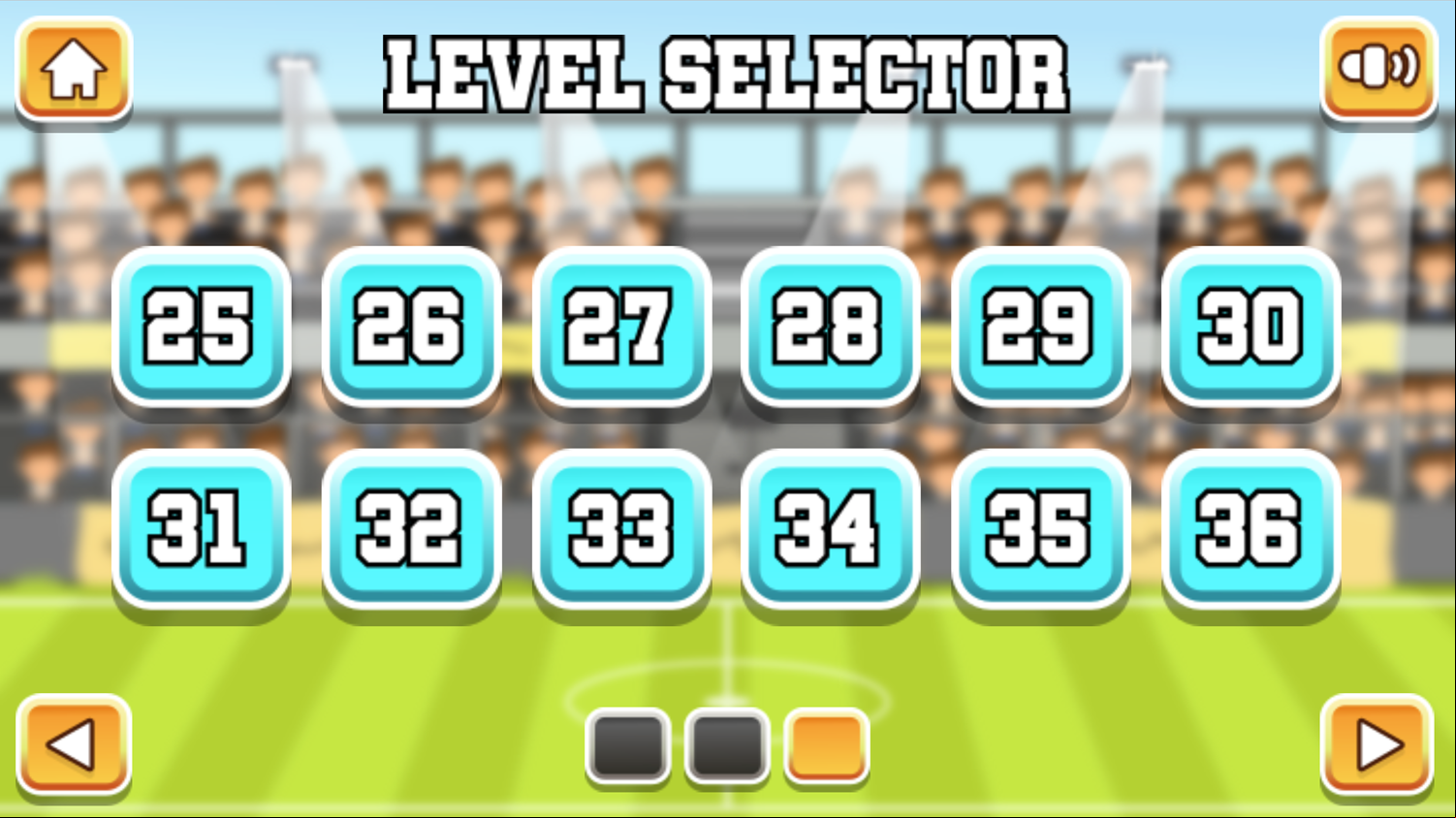 Rotate Soccer Game Level Select Screen Screenshot.