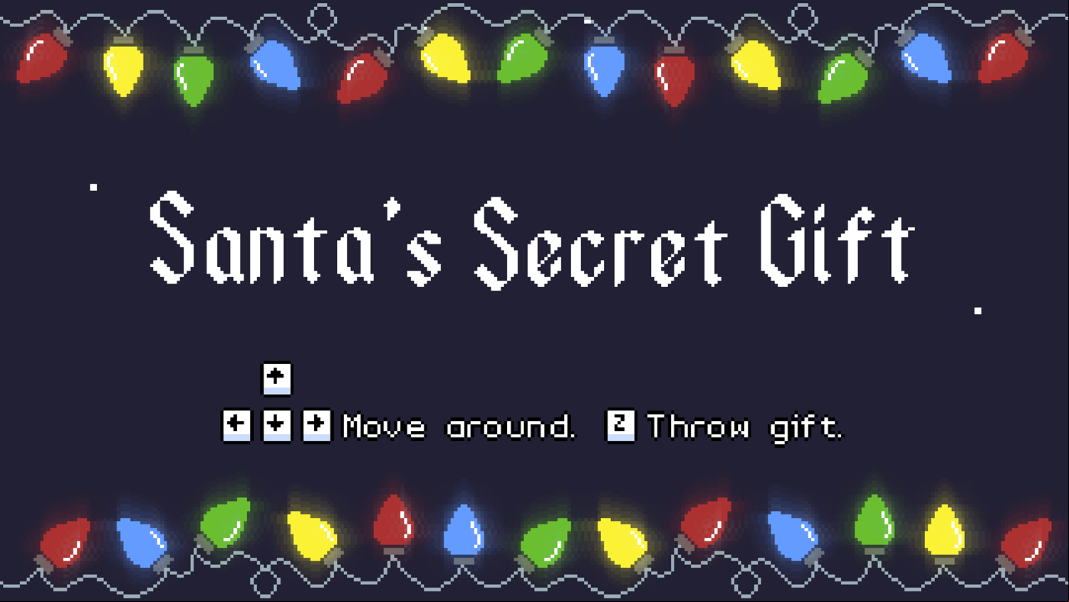 Santa's Secret Gift Game Welcome Screen Screenshot.