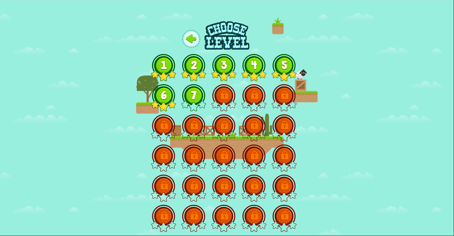 Sheep Game Level Select Screen Screenshot.
