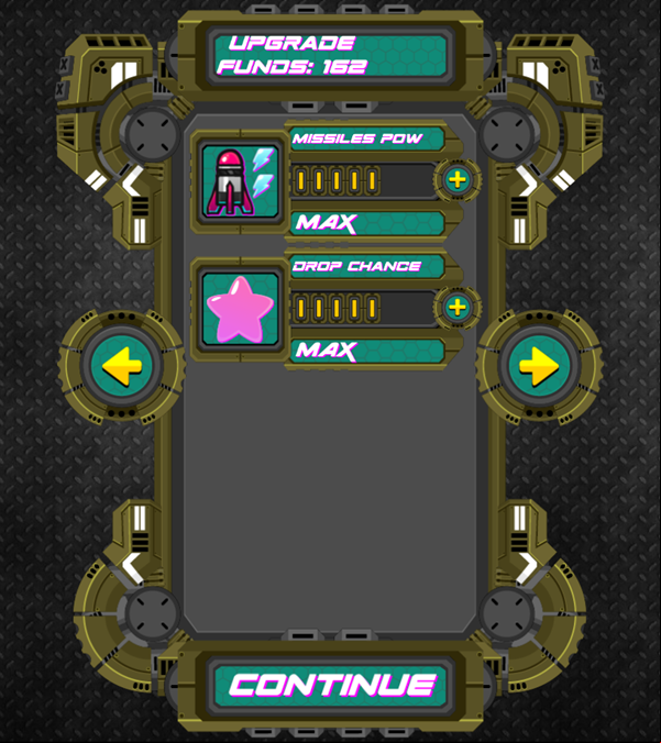 Sky Warrior Game Third Upgrade Menu Complete Screen Screenshot.