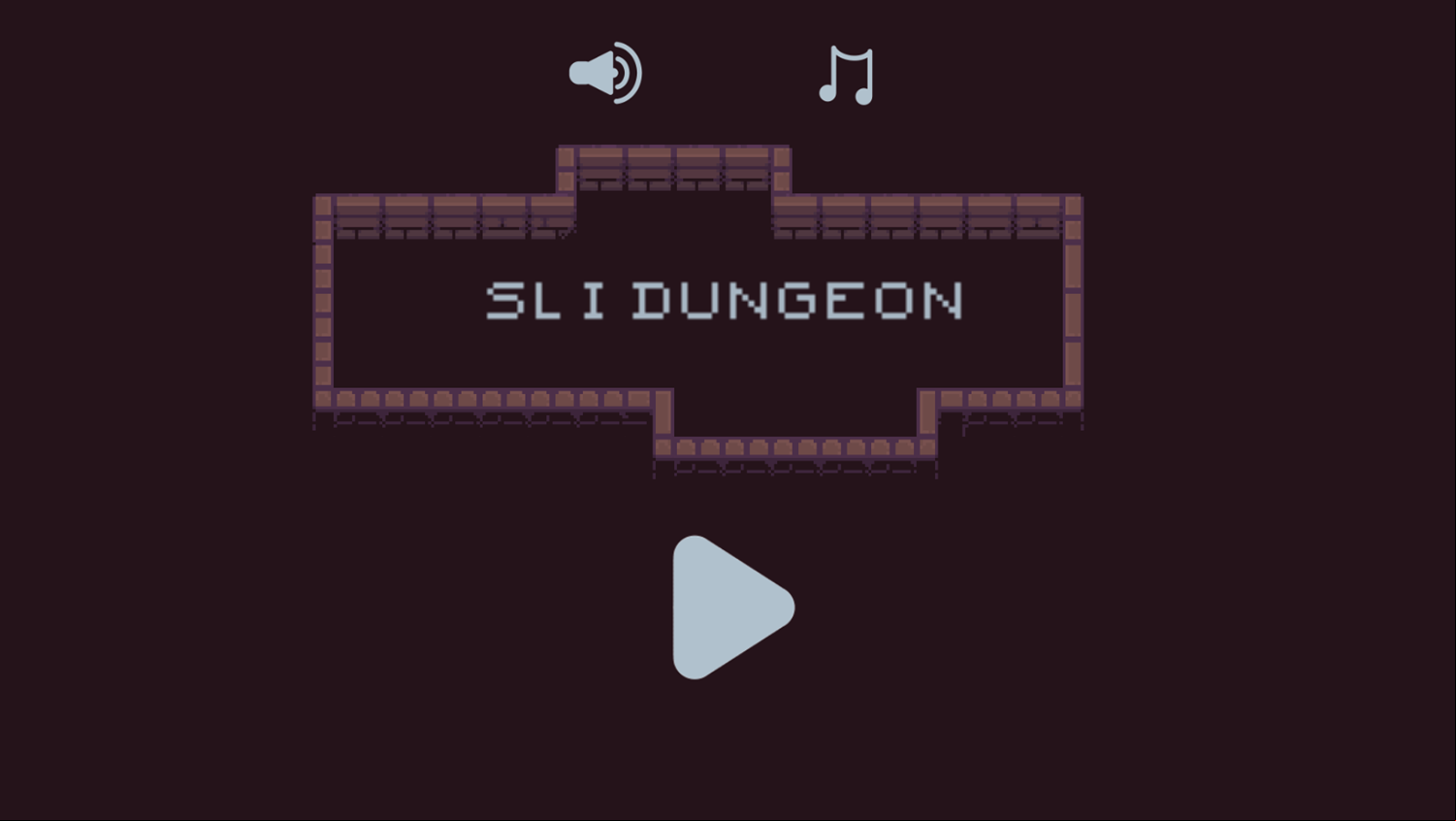 Slidungeon Game Welcome Screen Screenshot.