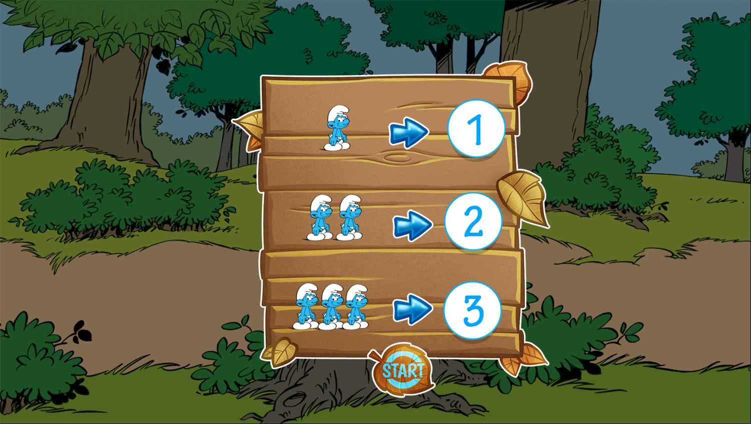 Smurfs Counting Instruction Screenshot.