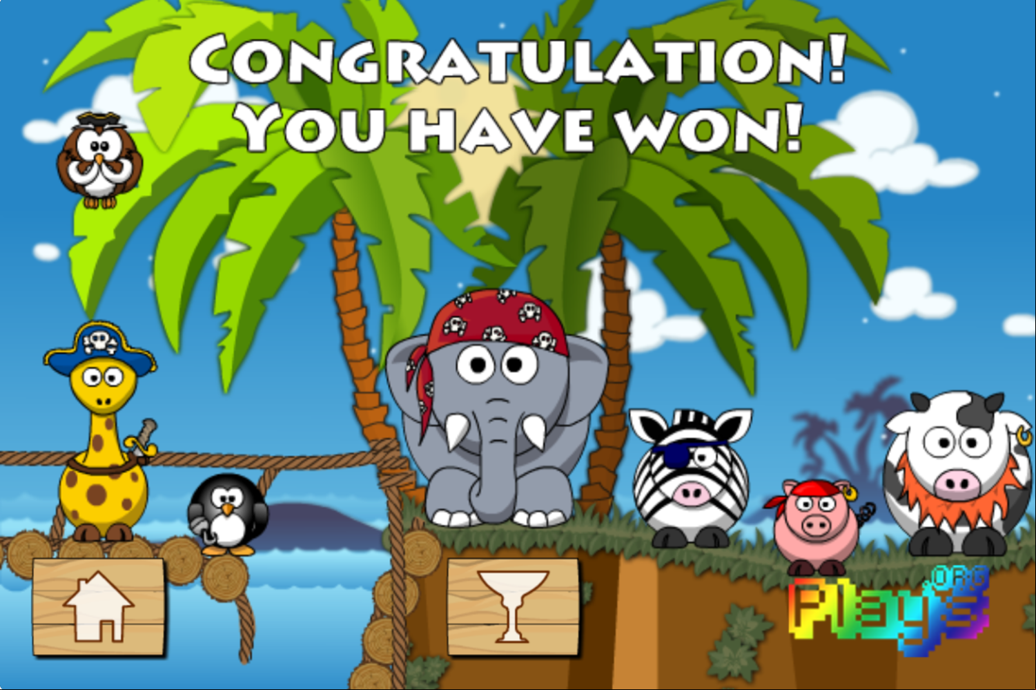 Snoring Pirates Game Beat Screenshot.