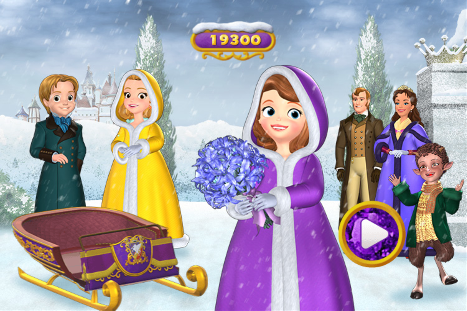 Sofia the First Magical Sled Race Game Final Image Screenshot.