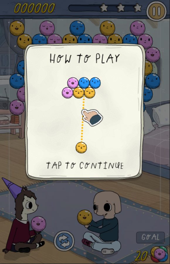 Summer Camp Island Bubble Trouble Game How To Play Screenshot.