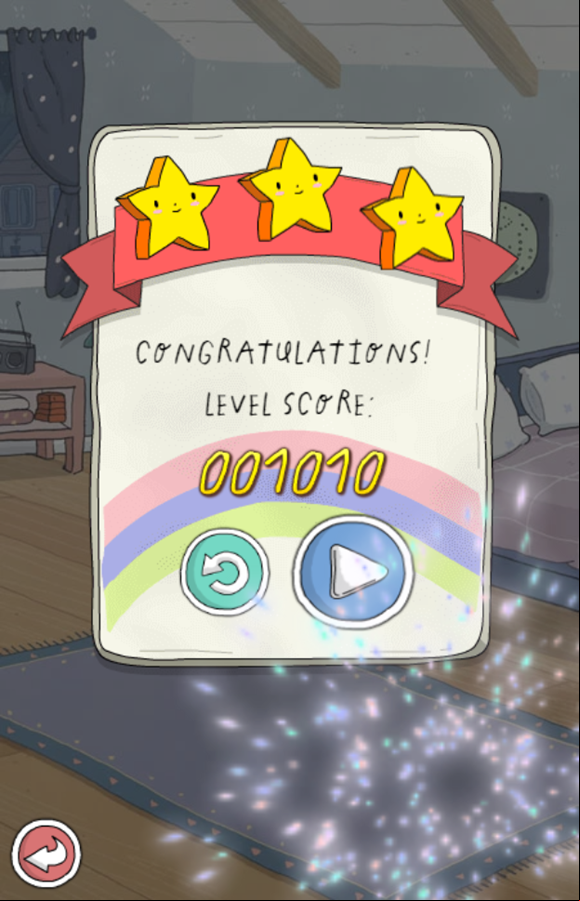 Summer Camp Island Bubble Trouble Game Level Score Screenshot.