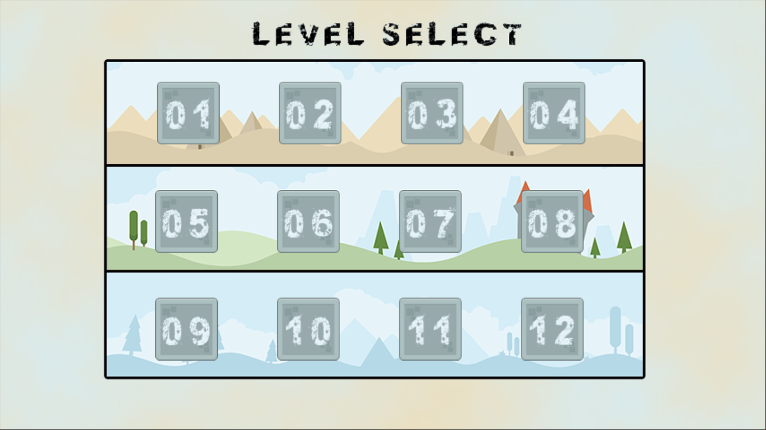 Super Destroyer Level Select Screenshot.
