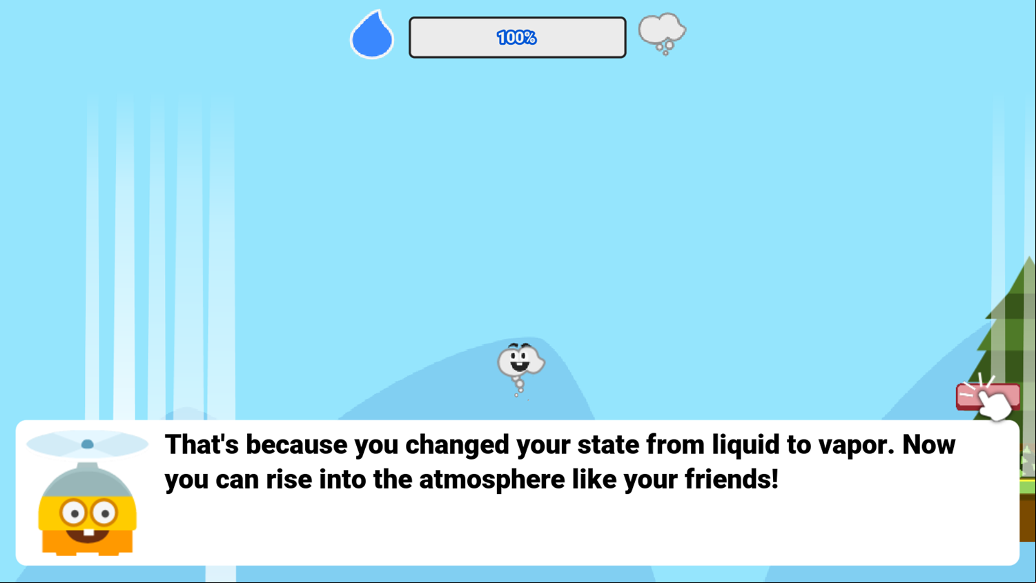 Super Droplet Cycle Game Phase Transformation to Vapor Screenshot.