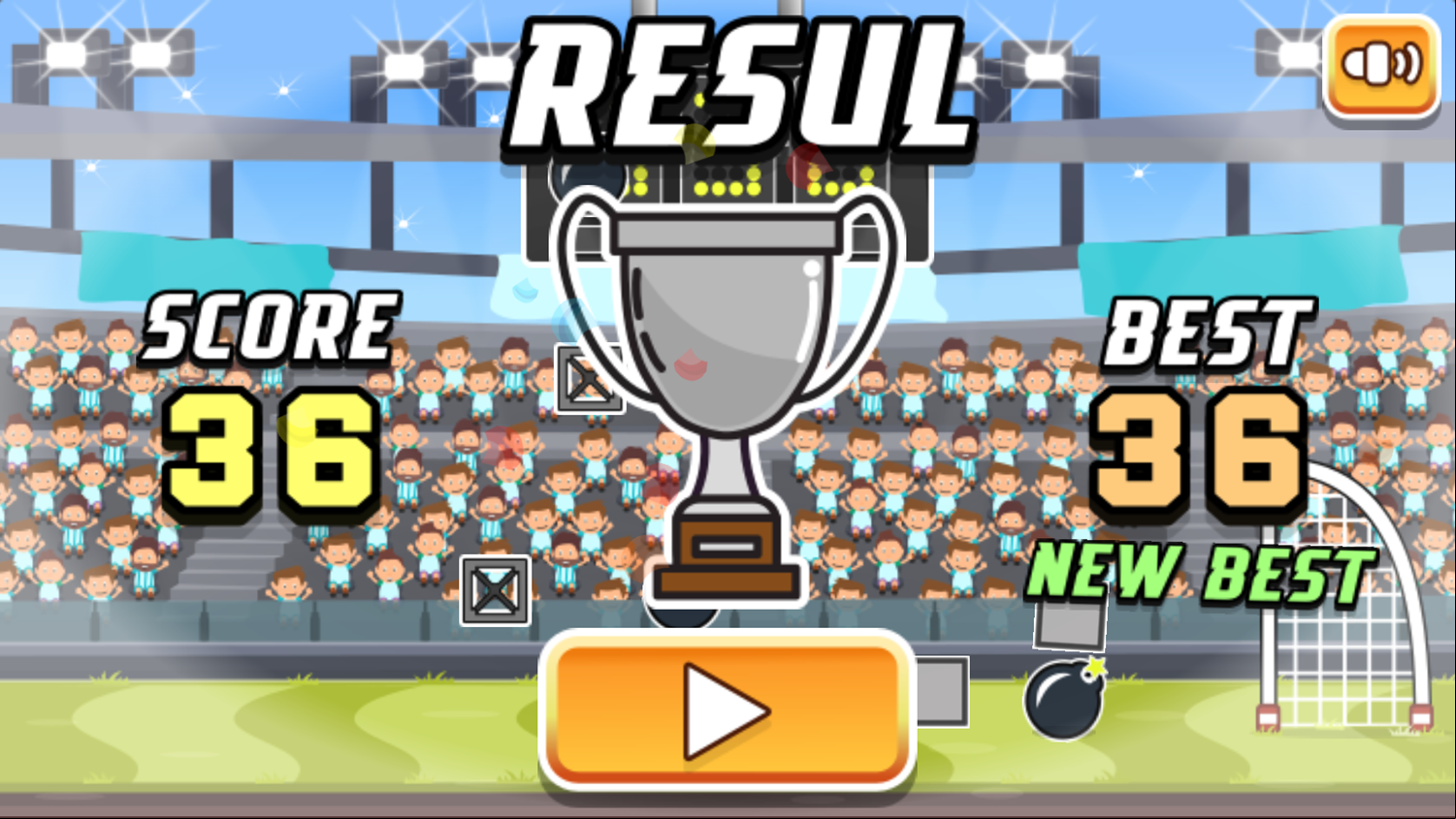 Tap Tap Goals Game Result Screenshot.