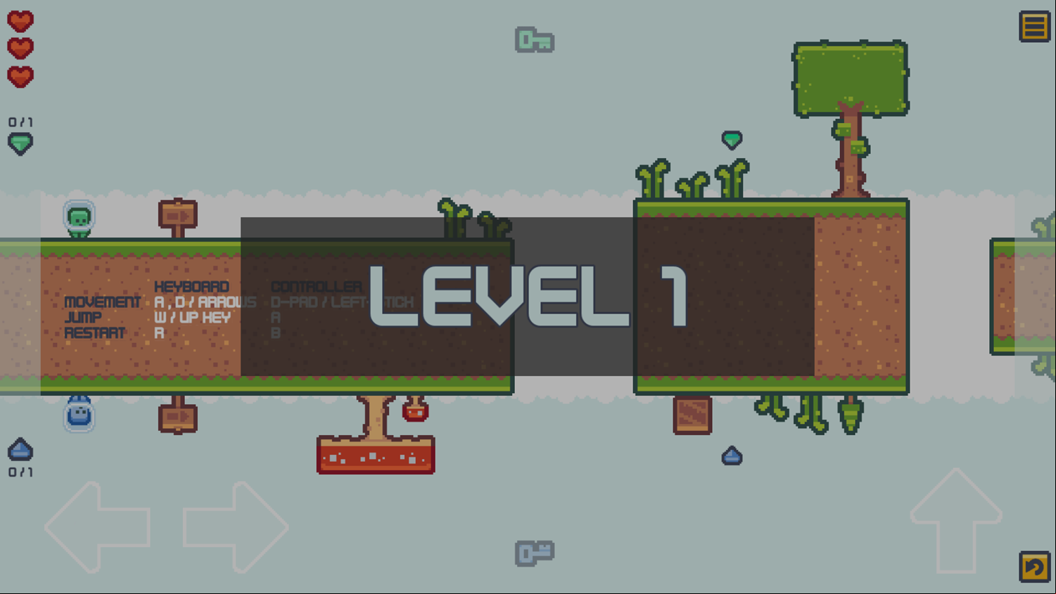 Two Aliens Adventure Level Start Screenshot.