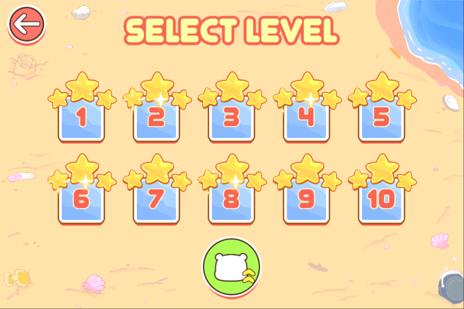 We Bare Bears Sandcastle Battle Level Select Screenshots.