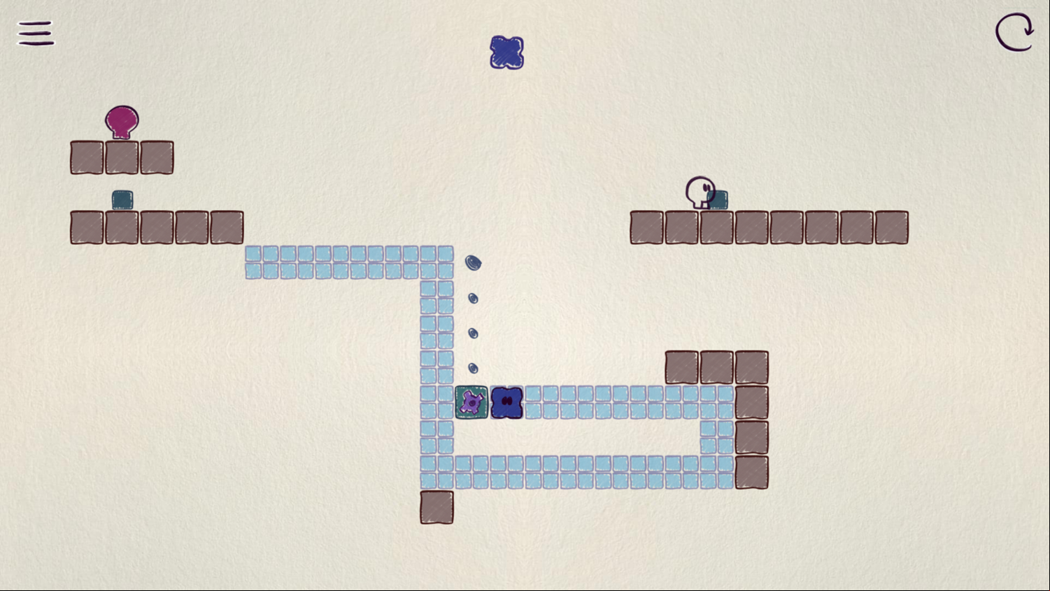 We Two Game Level With Green Switch Box Gameplay Screenshot.